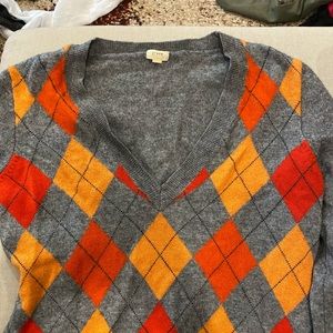 J Crew argyle sweater M